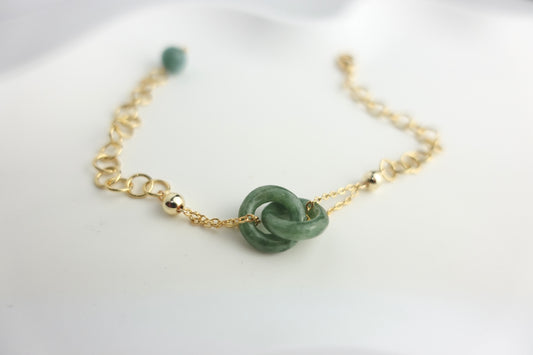 Interlinked Jade Bracelet (Dark Green)