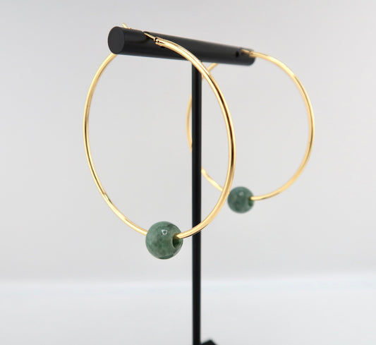 Medium jade ball hoops