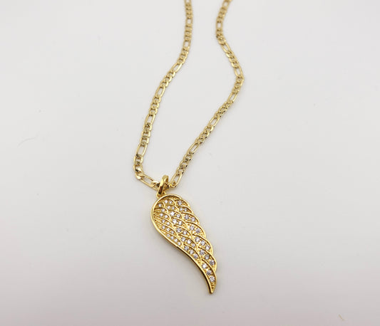 Angel wing stacker necklace