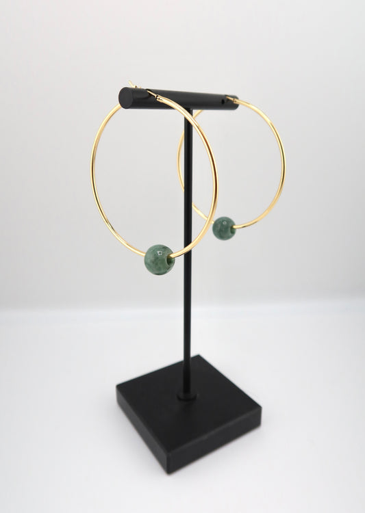 Medium jade ball hoops