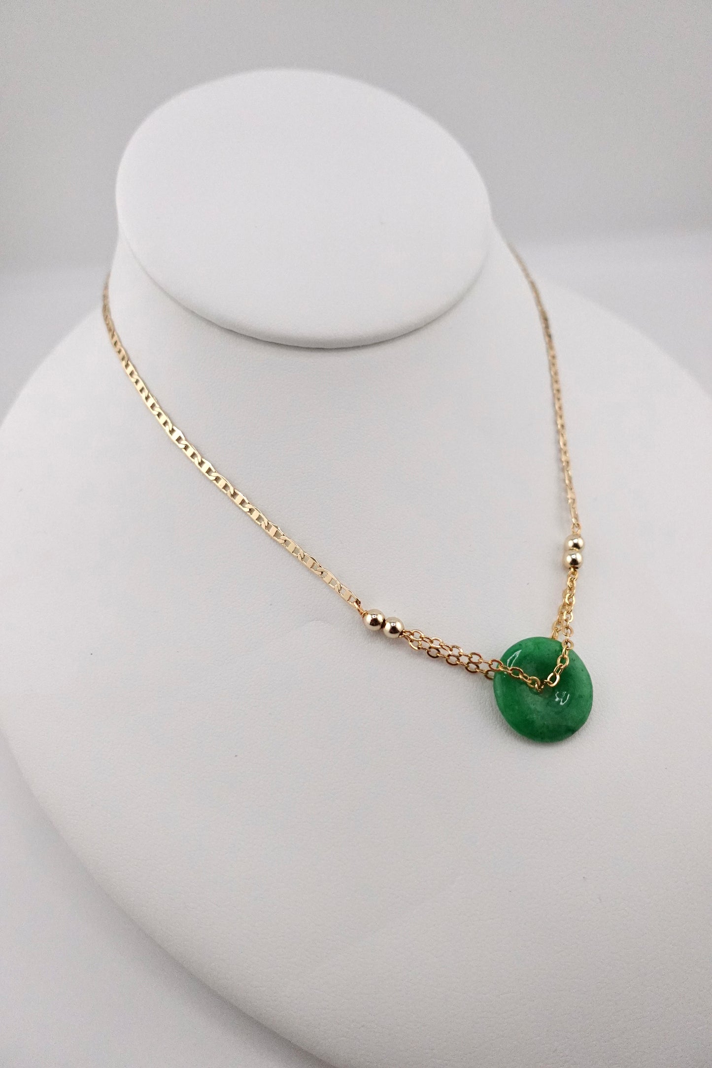Jade donut necklace
