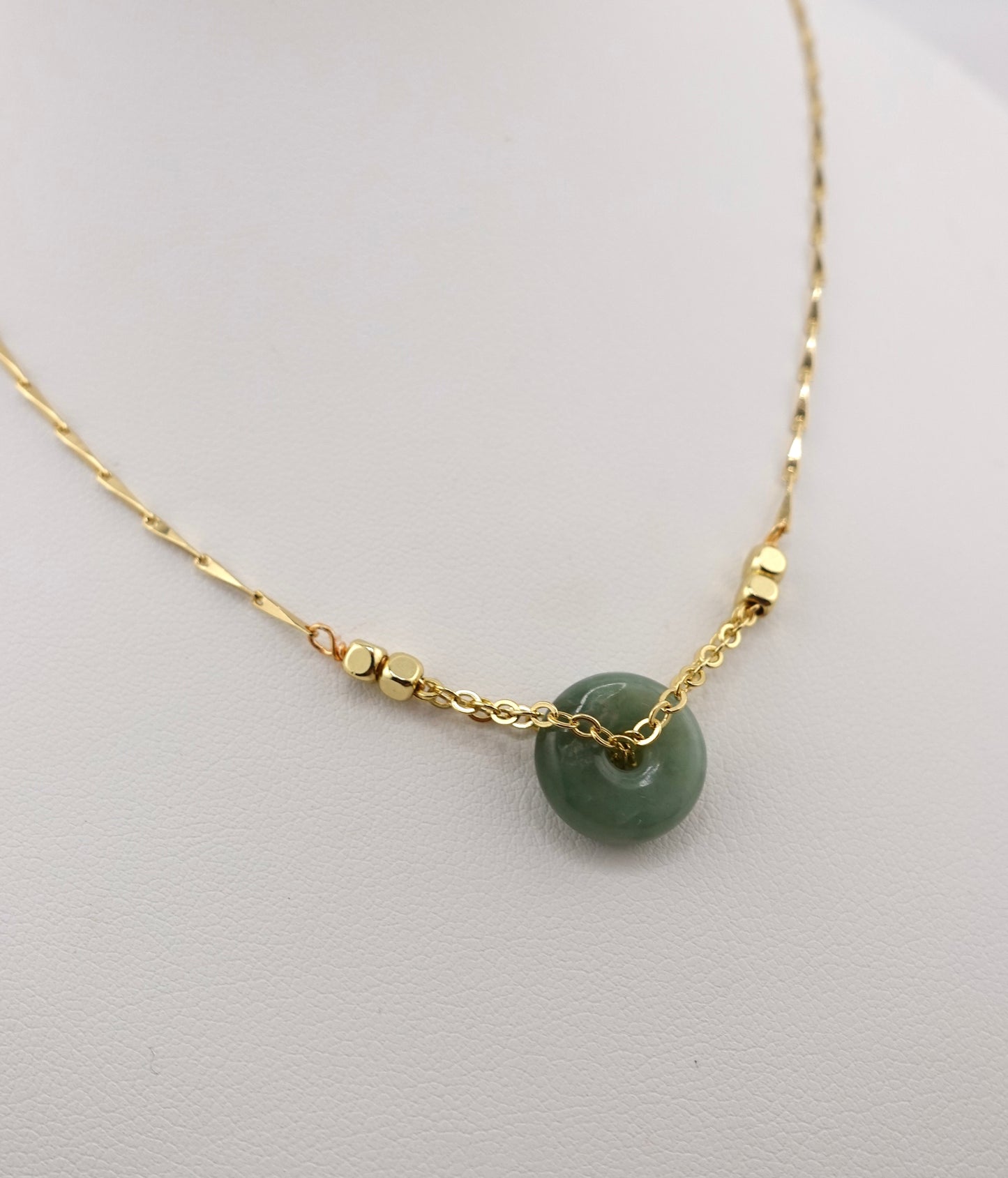 Mini Jade donut necklace