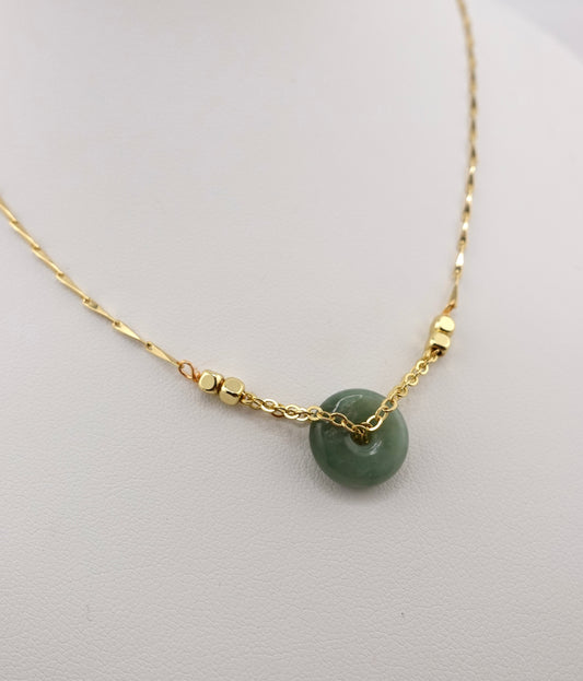 Mini Jade donut necklace