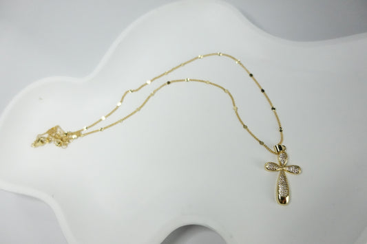 Cross stacker necklace