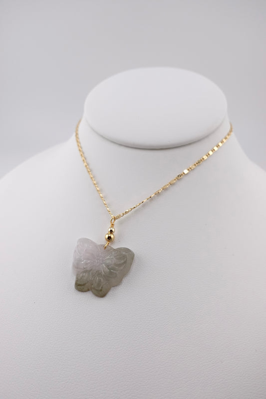 Butterfly jade necklace