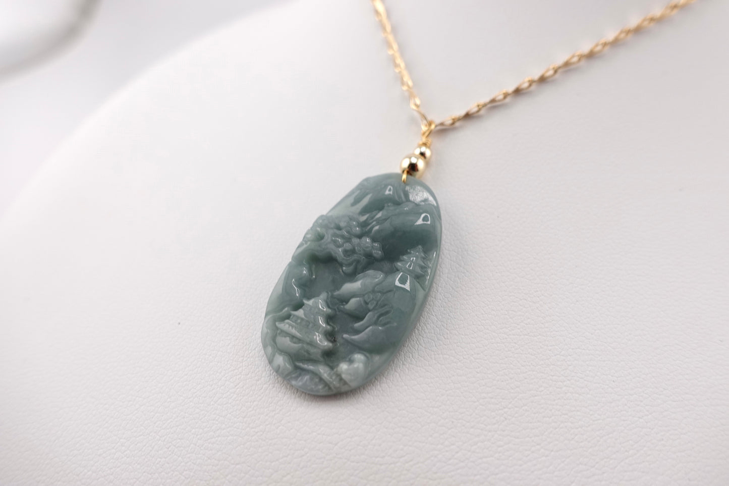 Jade landscape necklace