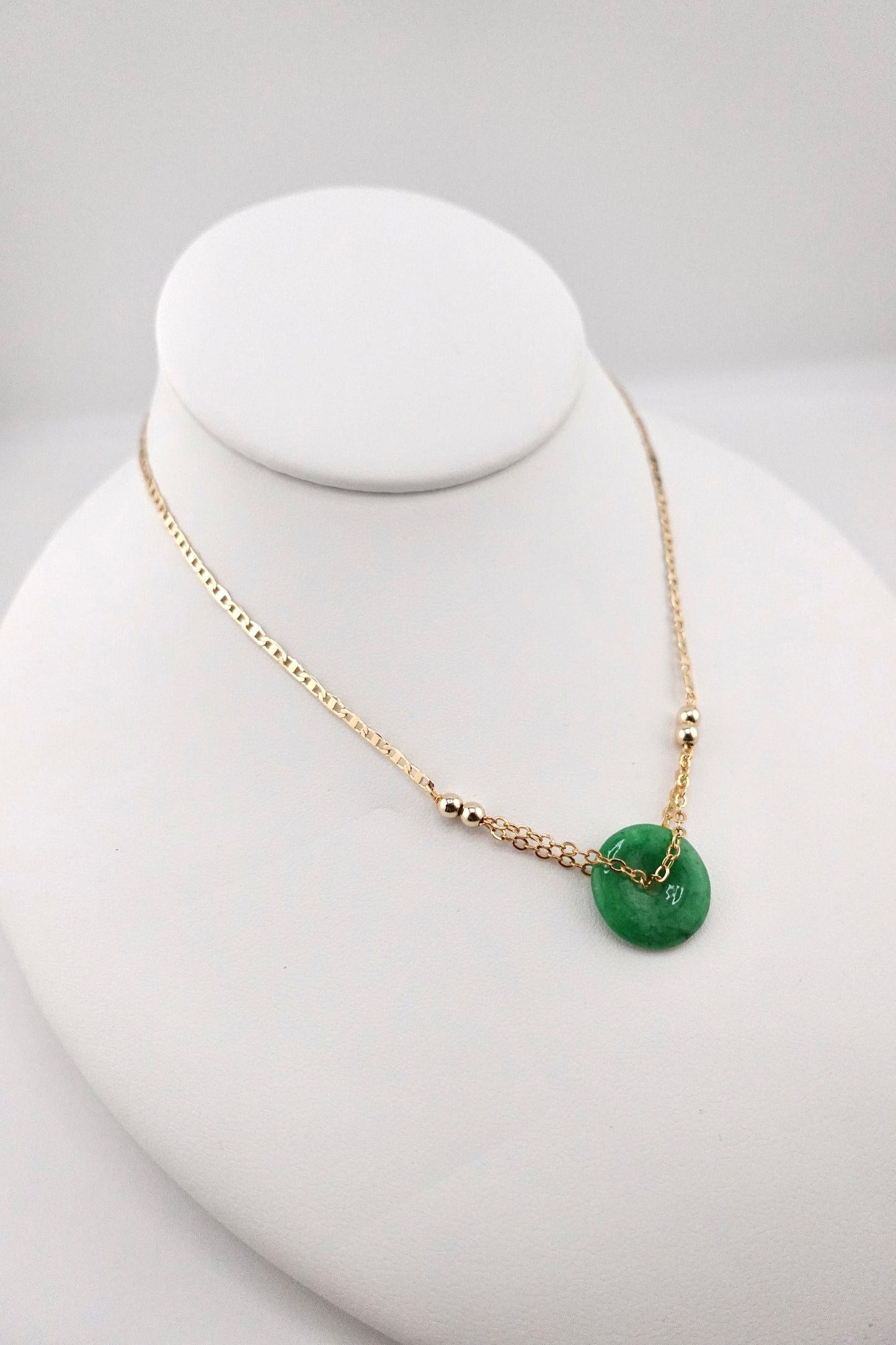 Jade donut necklace