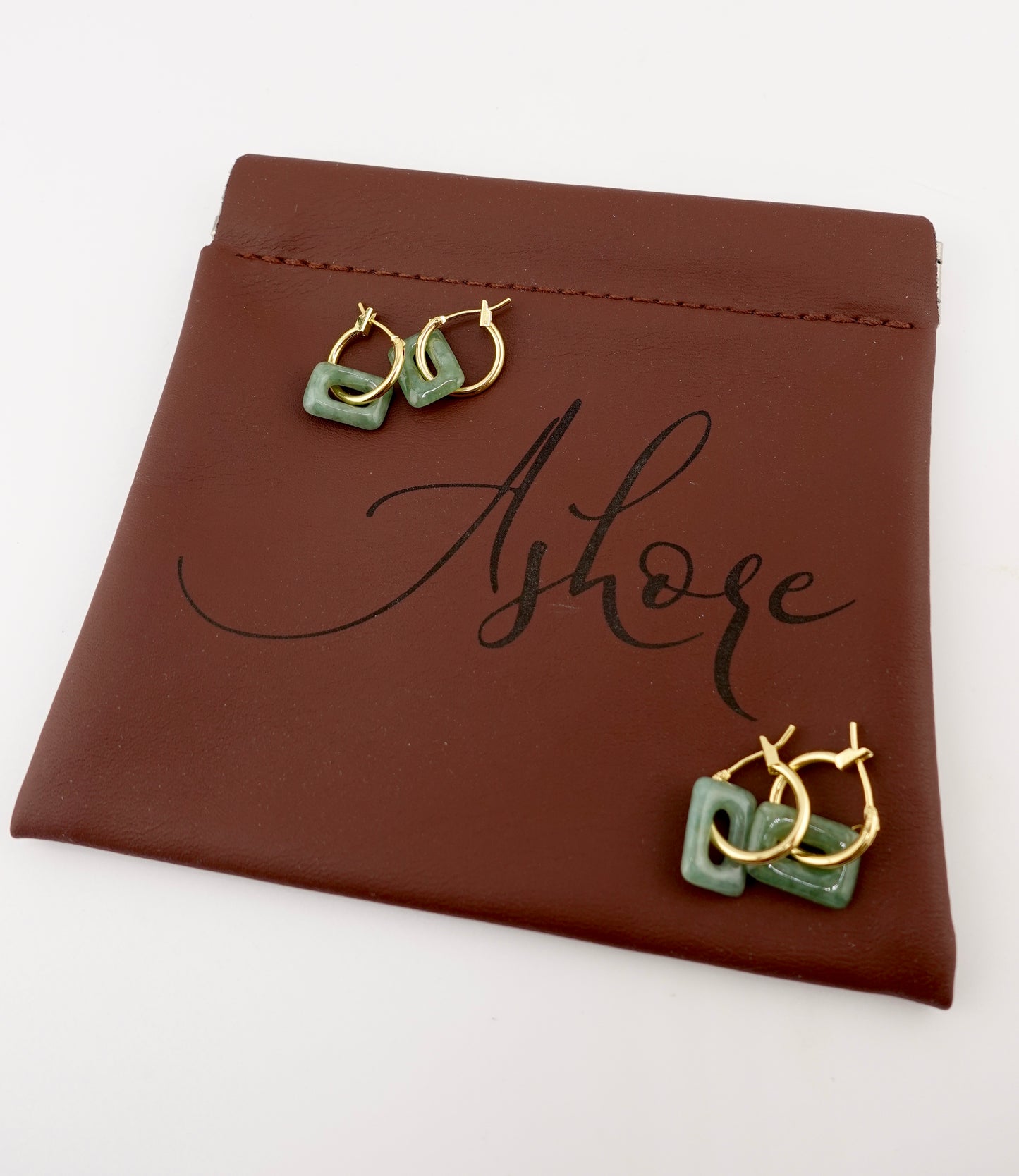 Rectangle huggie earrings