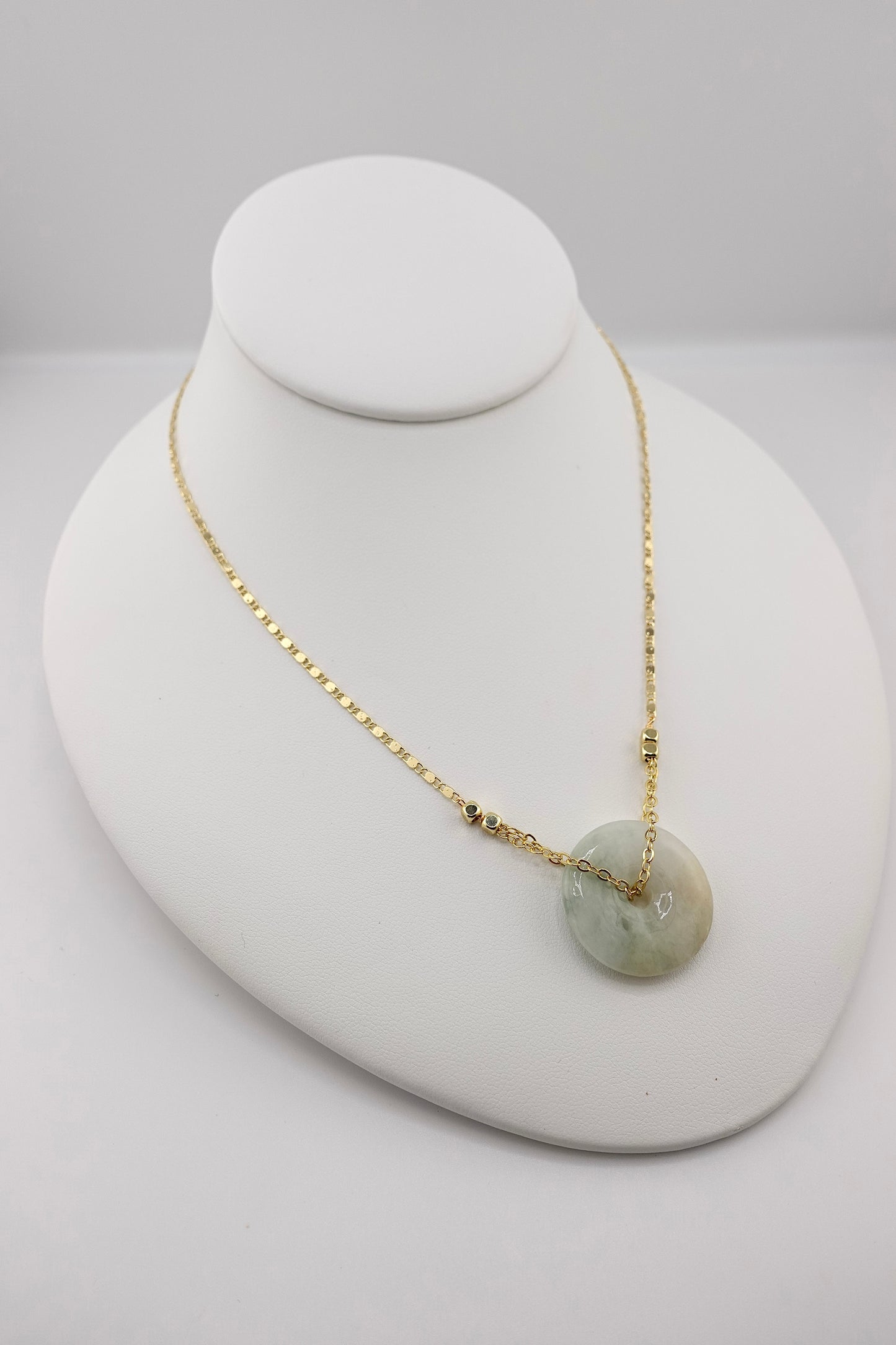 Jade donut necklace