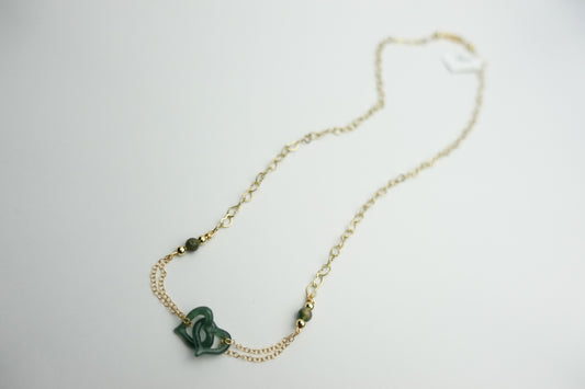Dark jade lovers tide necklace