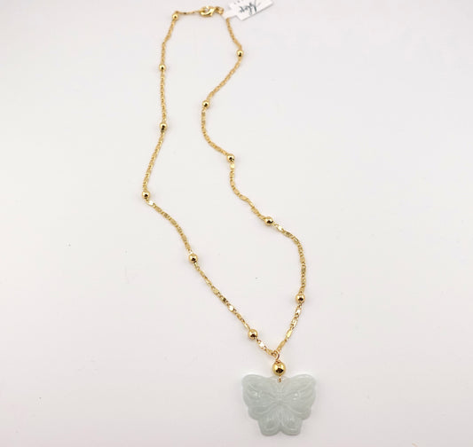 Jade butterfly necklace
