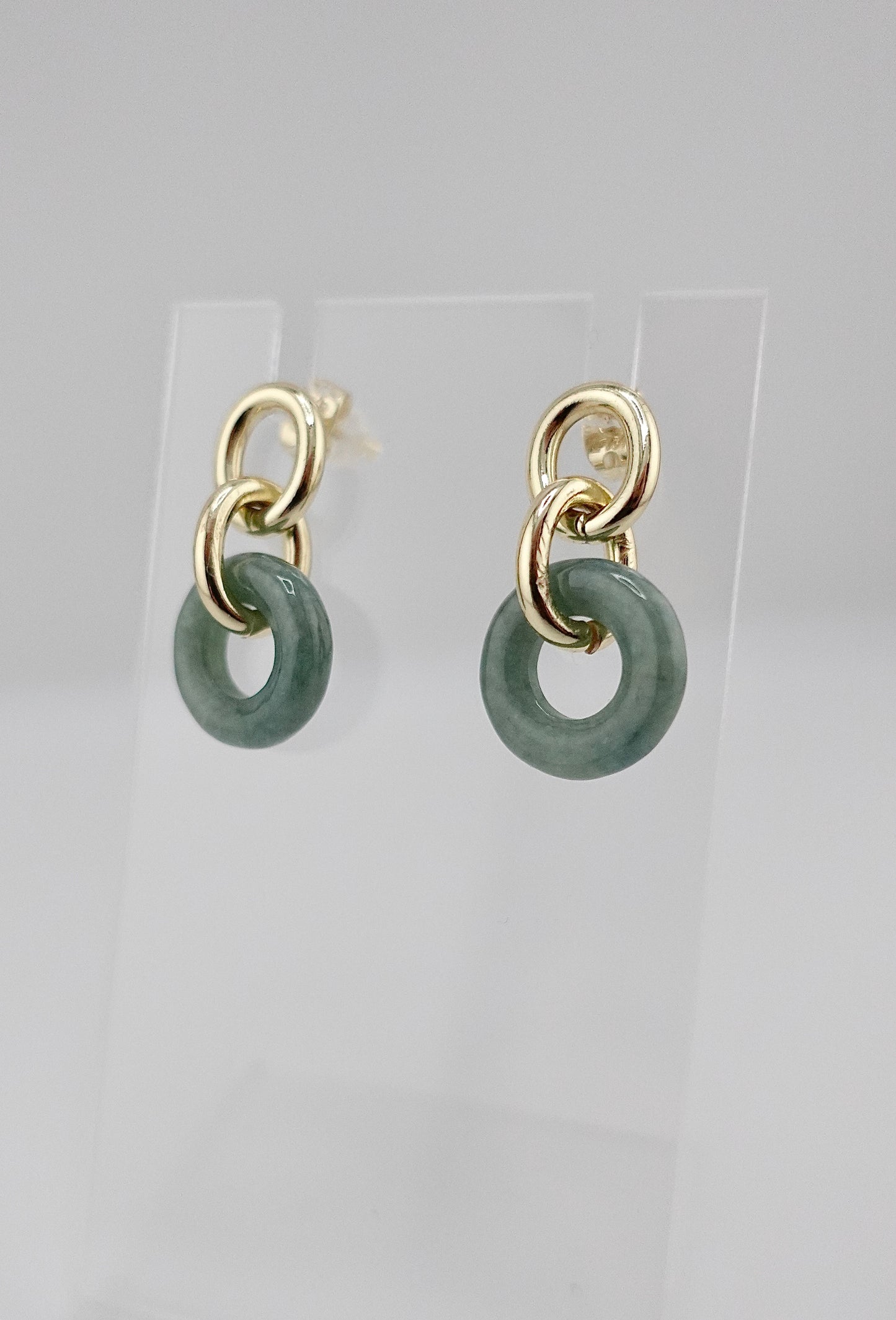 Jade donut earrings