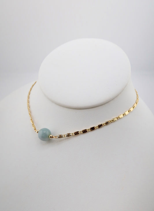 Jade sphere choker
