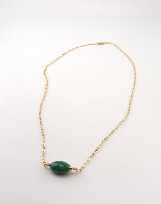 Barrel jade necklace