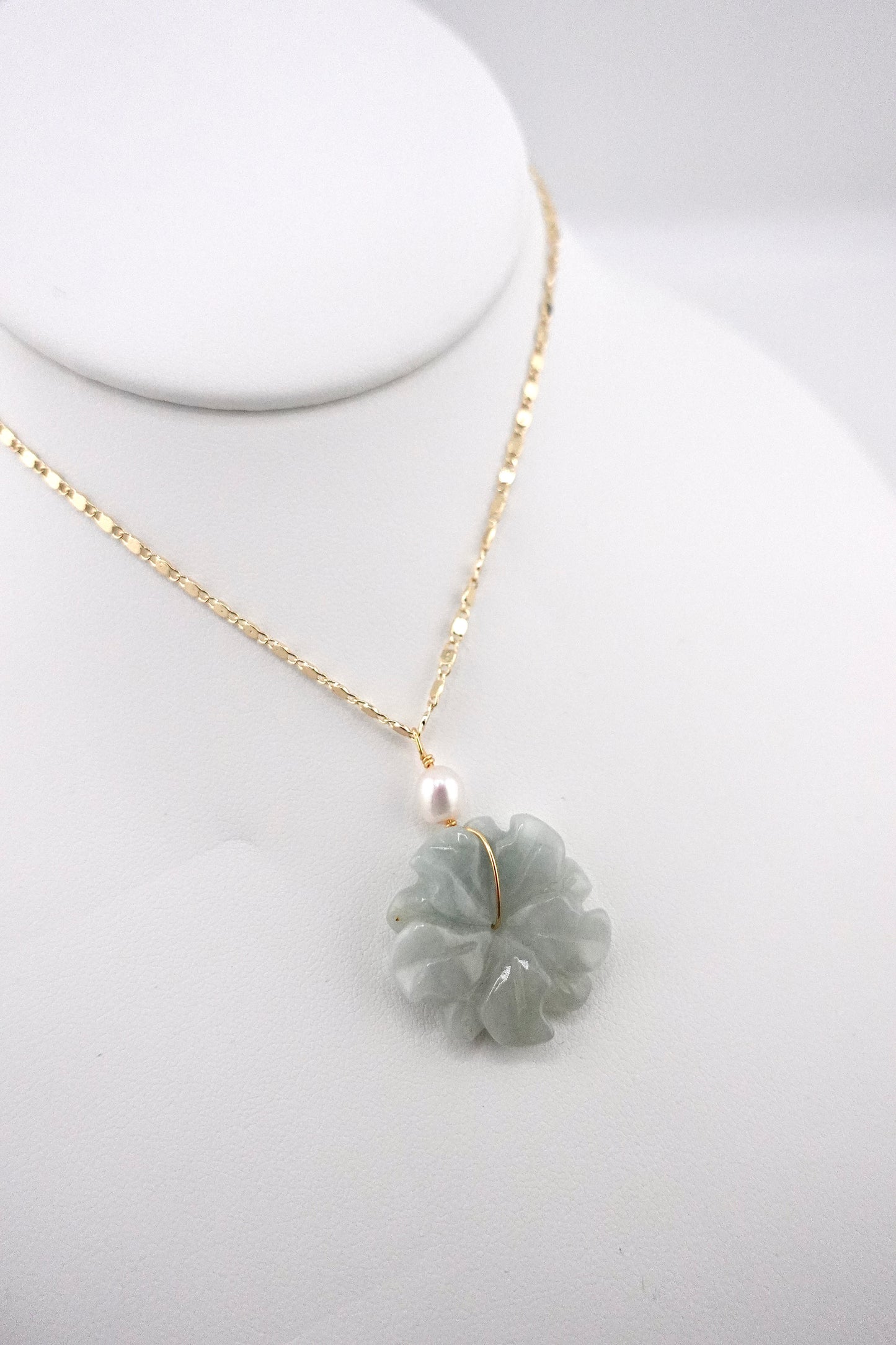 Drop Flower jade necklace