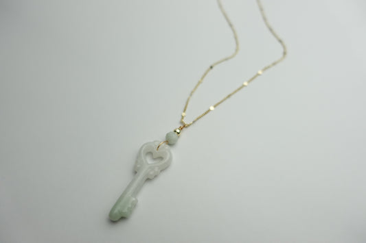 Jade key necklace