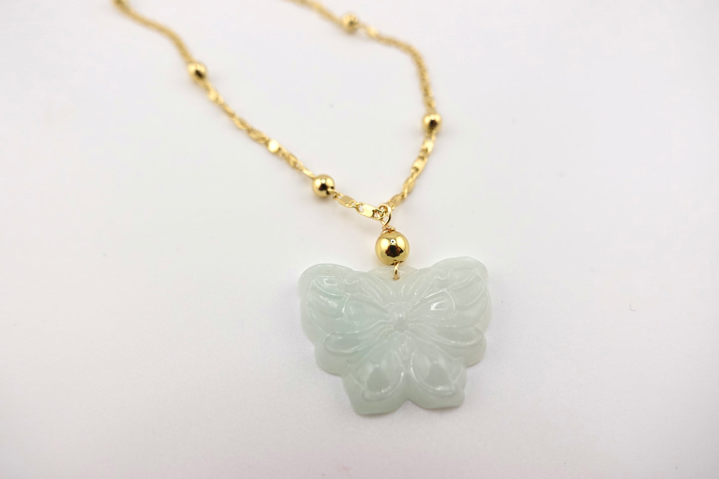 Jade butterfly necklace