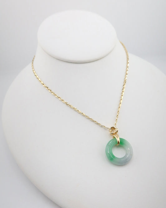 Jade donut necklace
