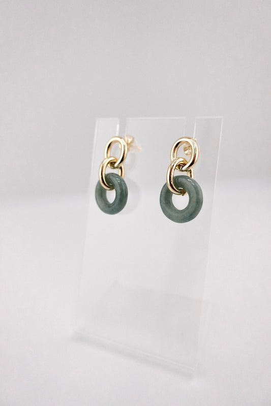 Jade donut earrings