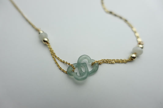 Light jade lovers tide necklace