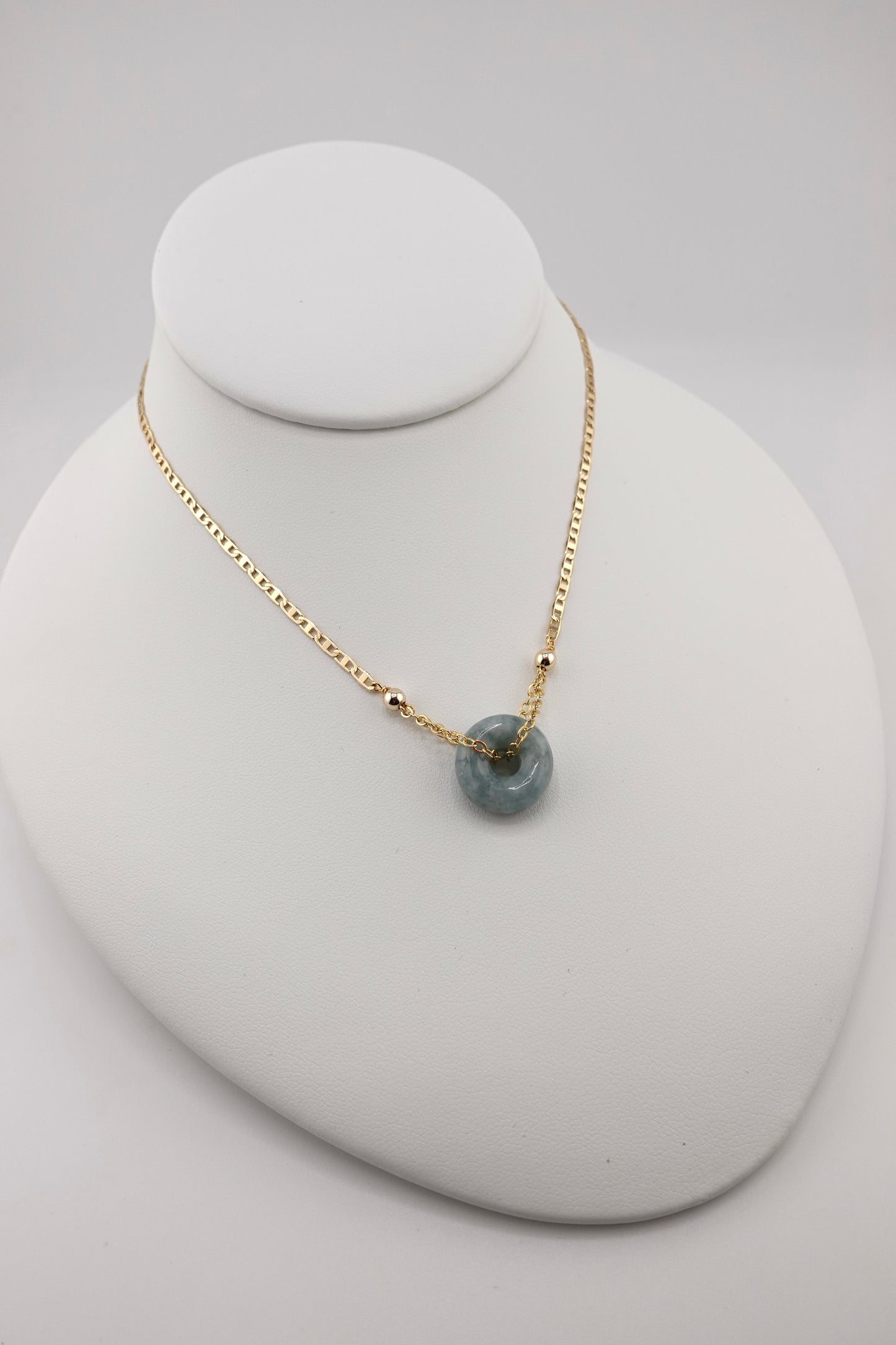 Jade donut necklace