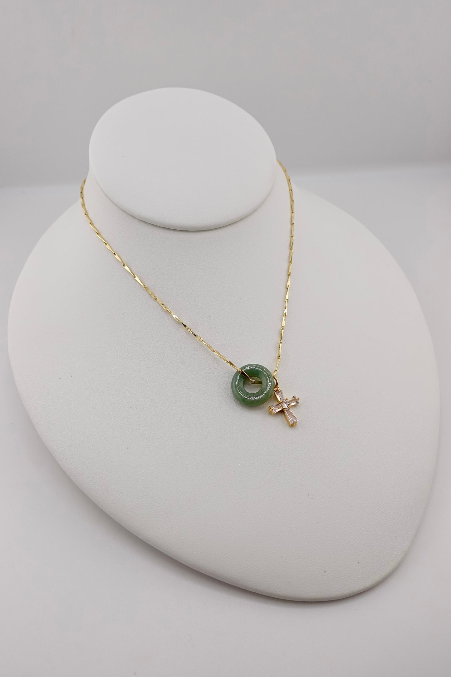 Jade charm necklace