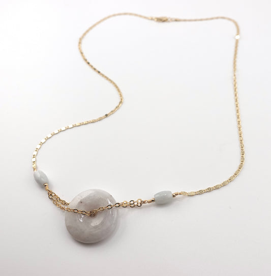 Jade donut necklace