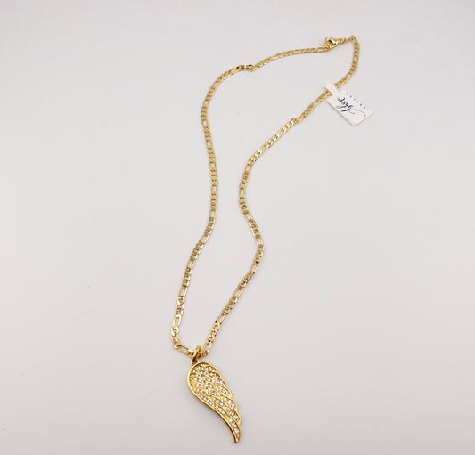 Angel wing stacker necklace
