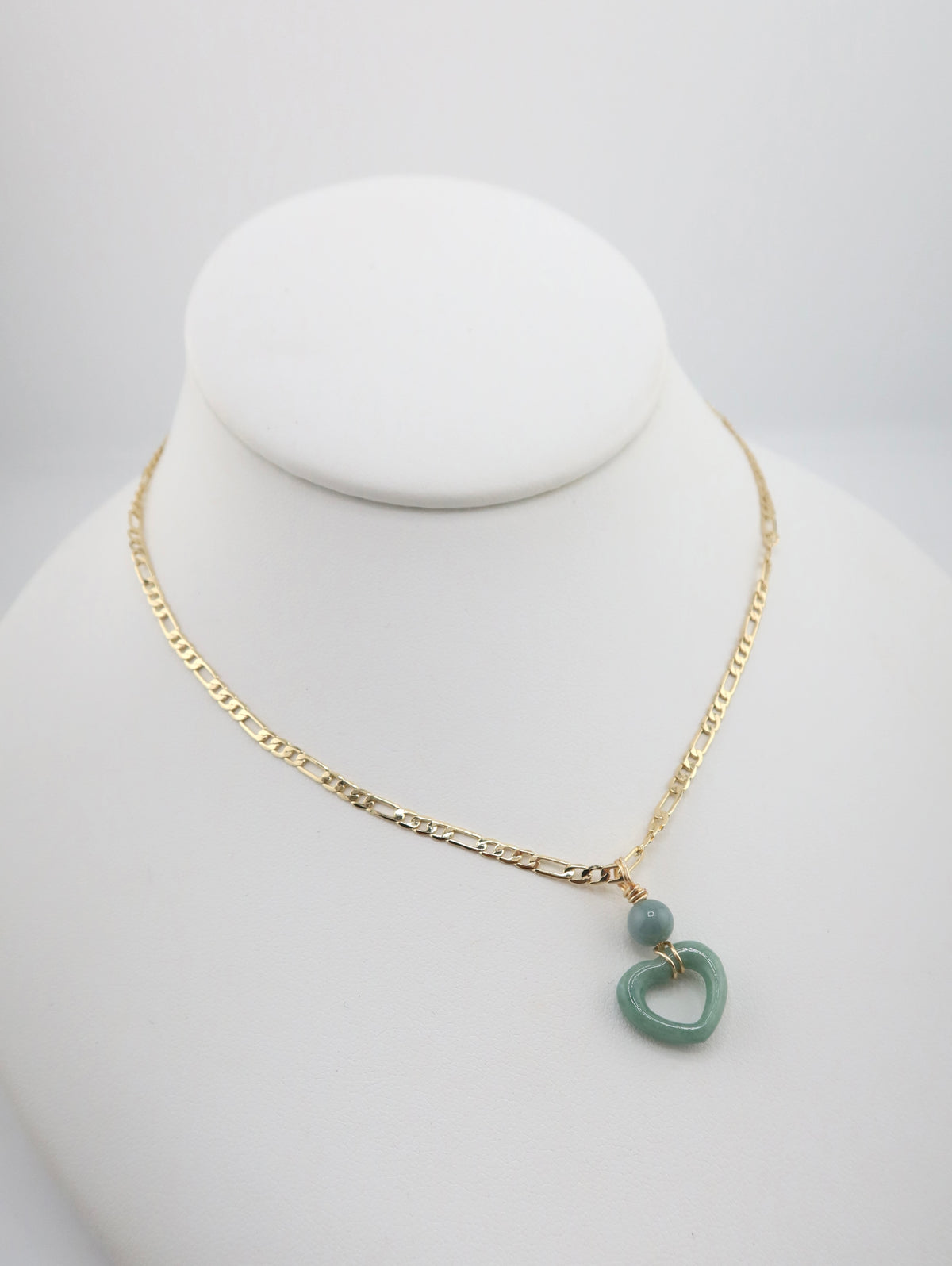 Mini jade heart necklace
