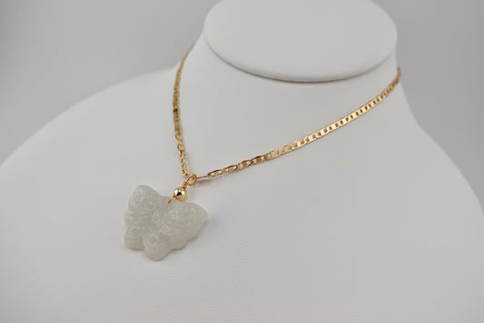 Jade butterfly necklace