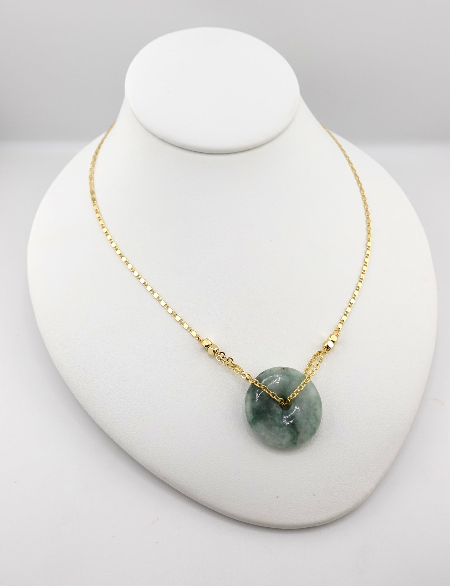 Jade donut necklace