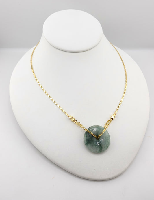 Jade donut necklace