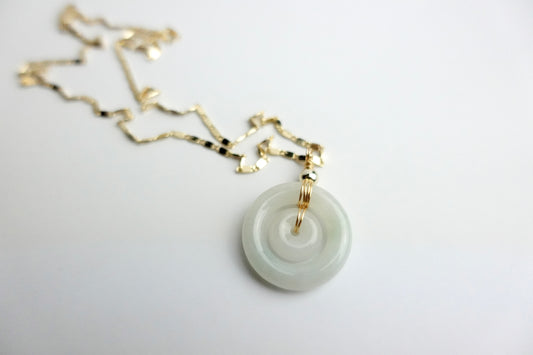 Double donut jade necklace