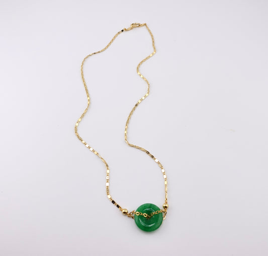 Small emerald jade necklace