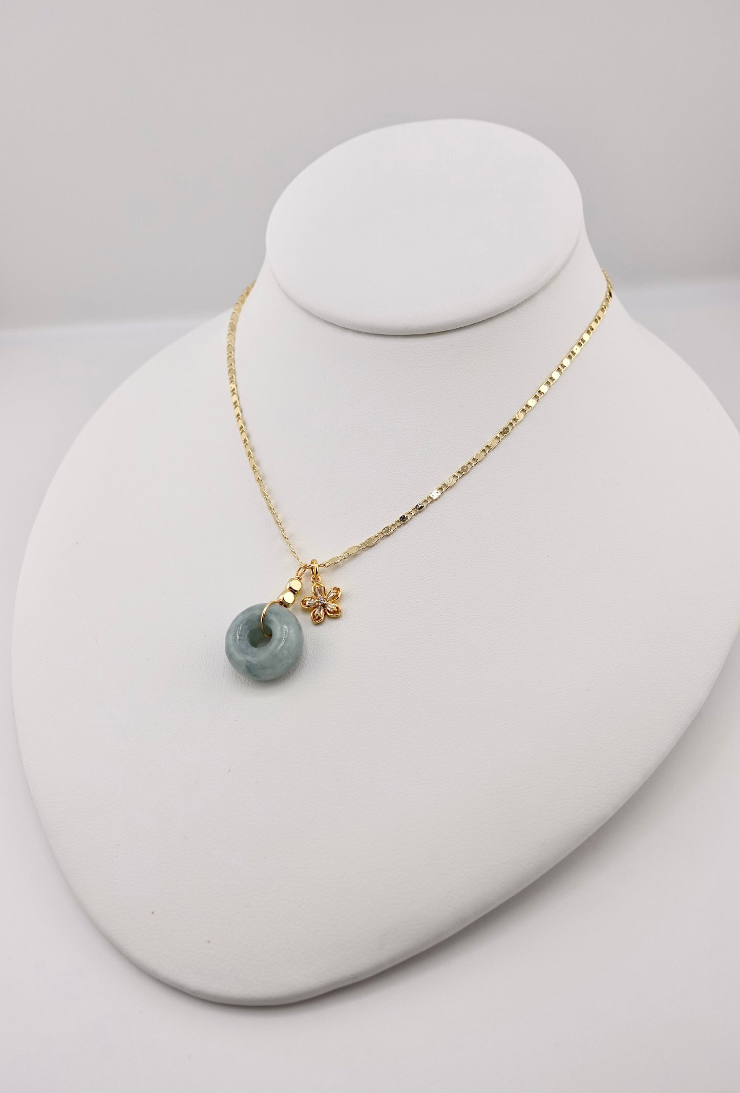 Jade donut pua necklace