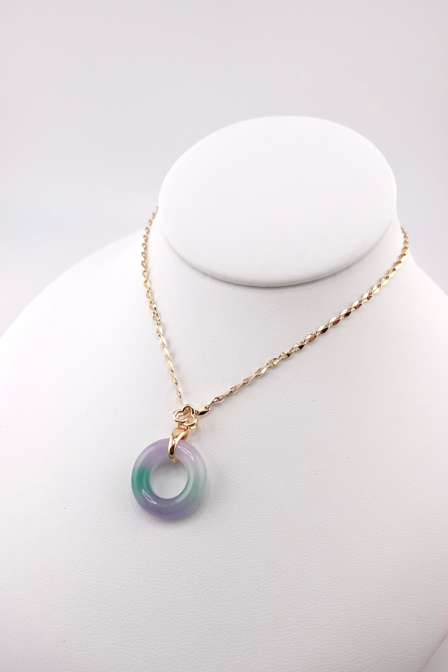 Lavender green jade necklace