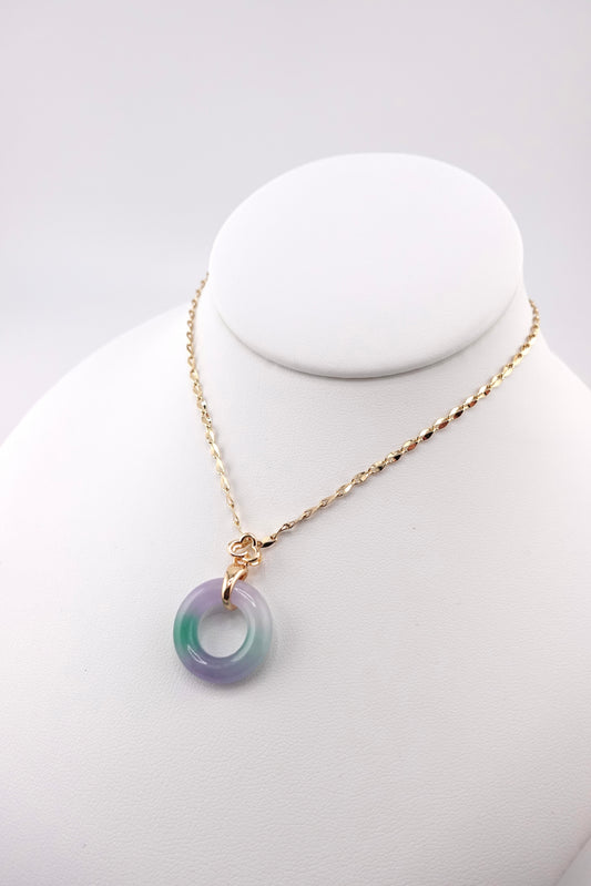 Lavender green jade necklace