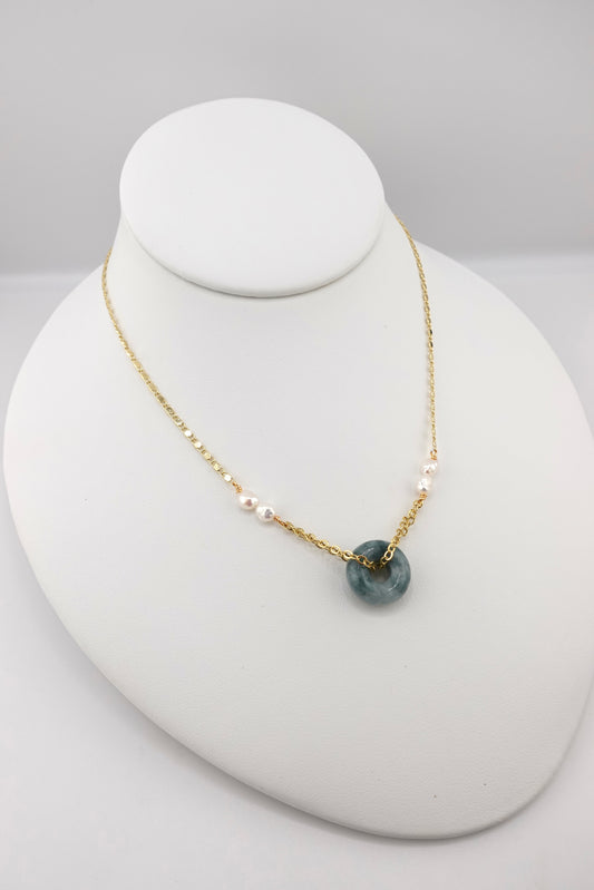Jade donut necklace