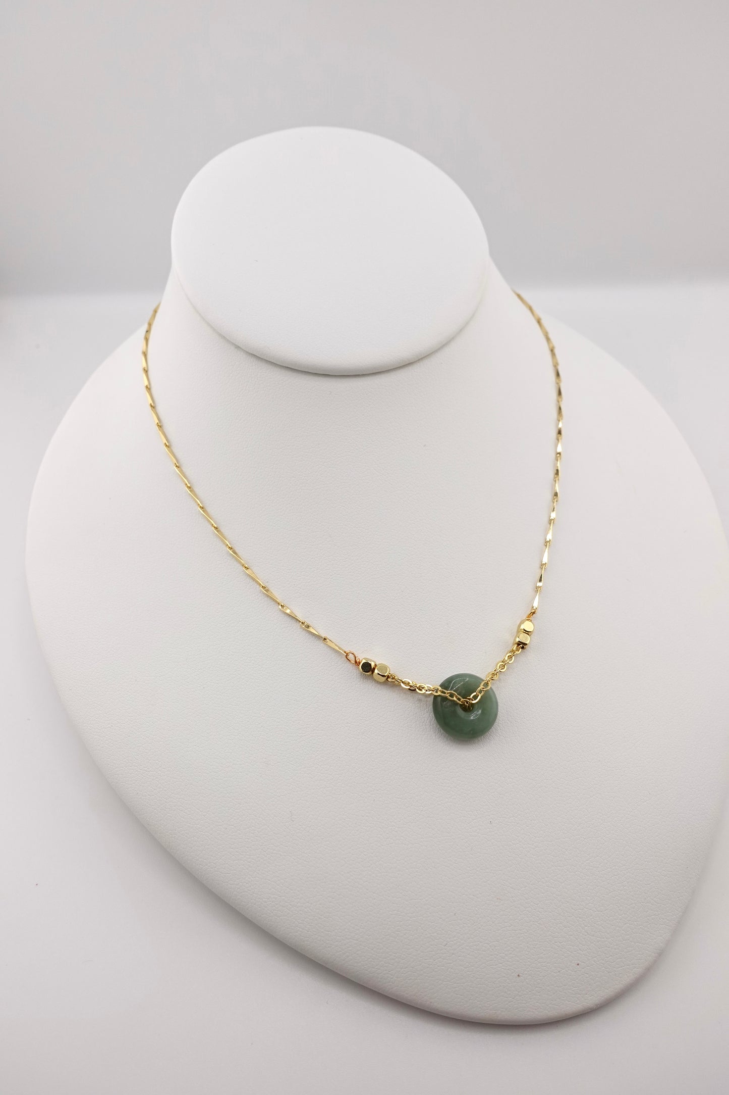 Mini Jade donut necklace
