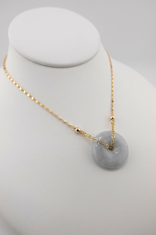 Jade donut necklace