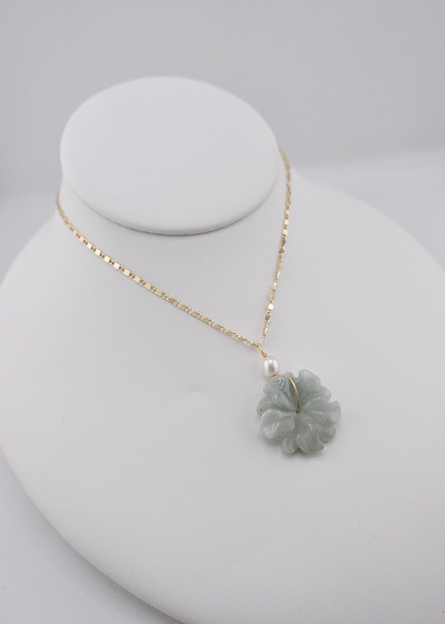 Drop Flower jade necklace