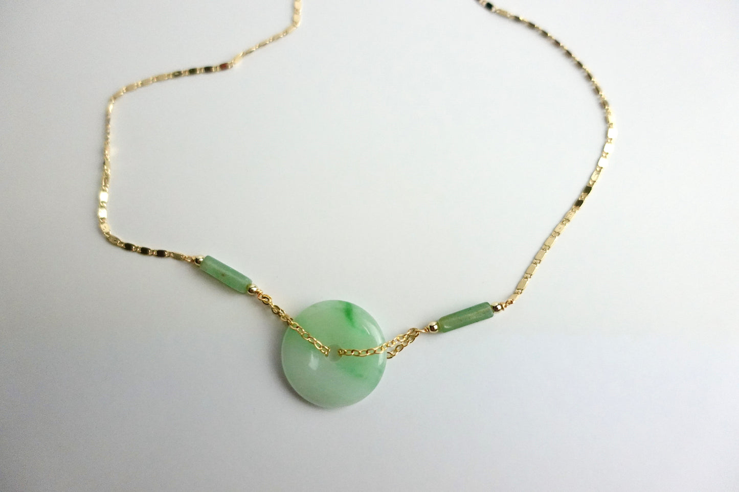 Jade donut necklace