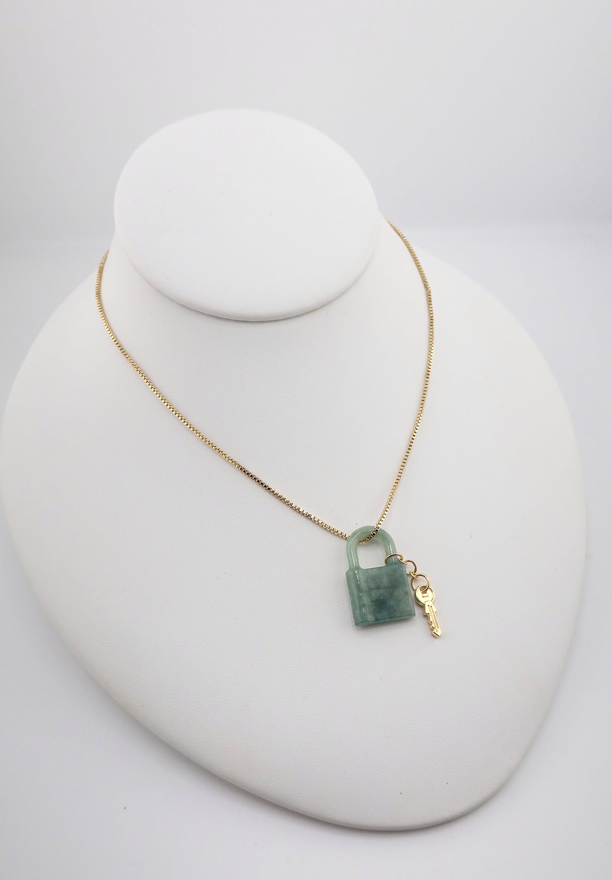 Jade lock necklace