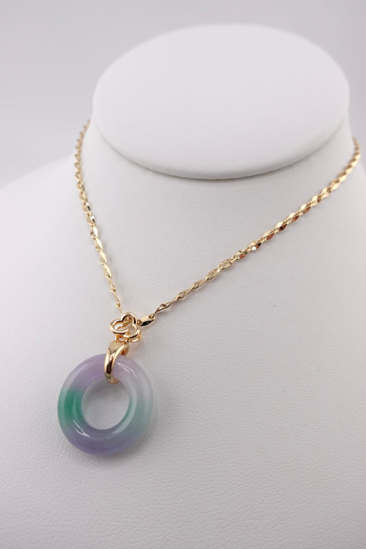 Lavender green jade necklace