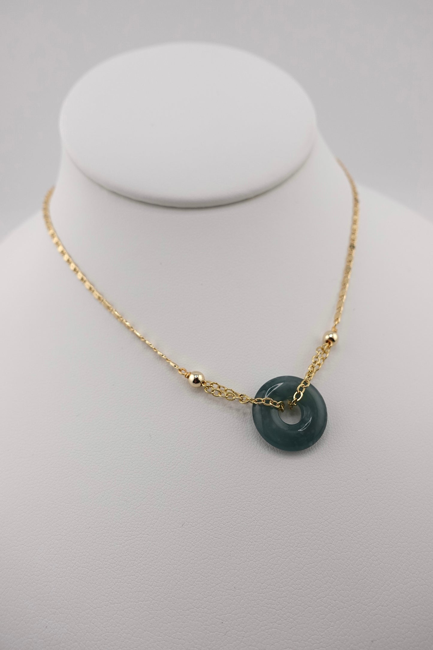 Jade donut necklace