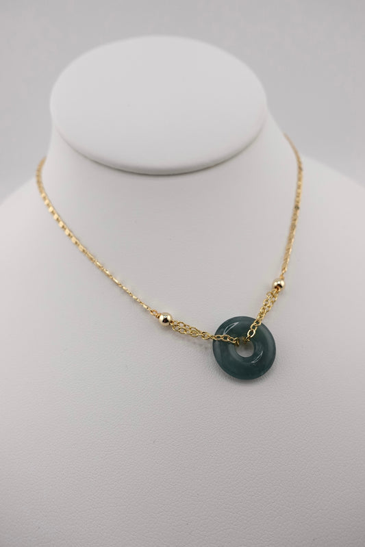 Jade donut necklace